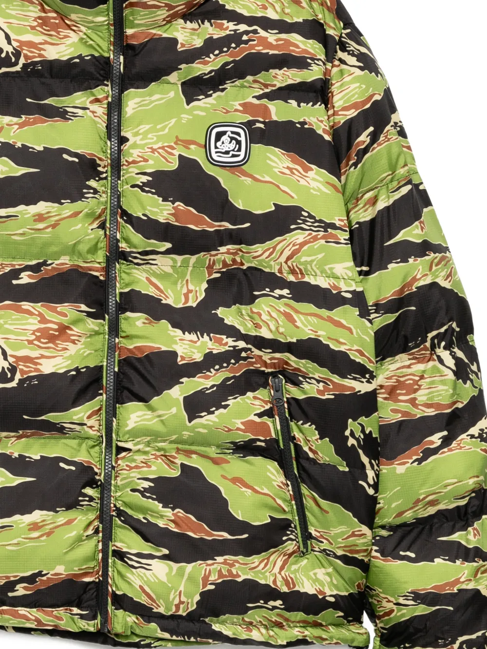 Icecream Tiger Stripe Puffer Jacket In Green