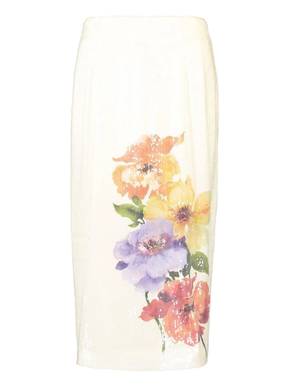 Christy Lynn Aldric Sequin Floral Midi Skirt In Multi