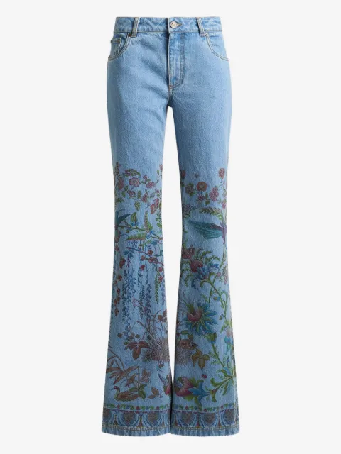 ETRO расклешенные джинсы с принтом