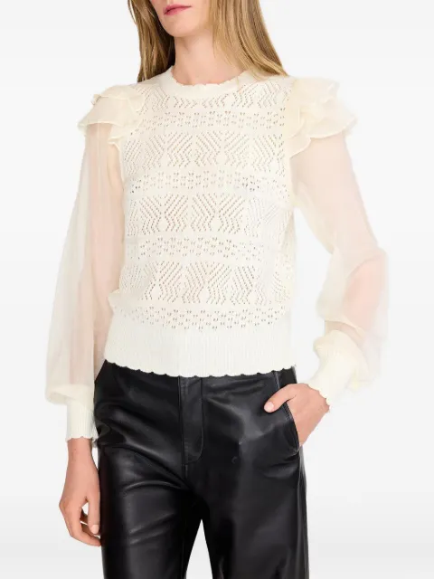 Christy Lynn Dahlia ruffled openwork blouse