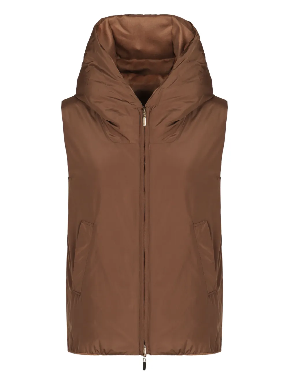 'S Max Mara Delfy omkeerbare gewatteerde bodywarmer met capuchon Bruin