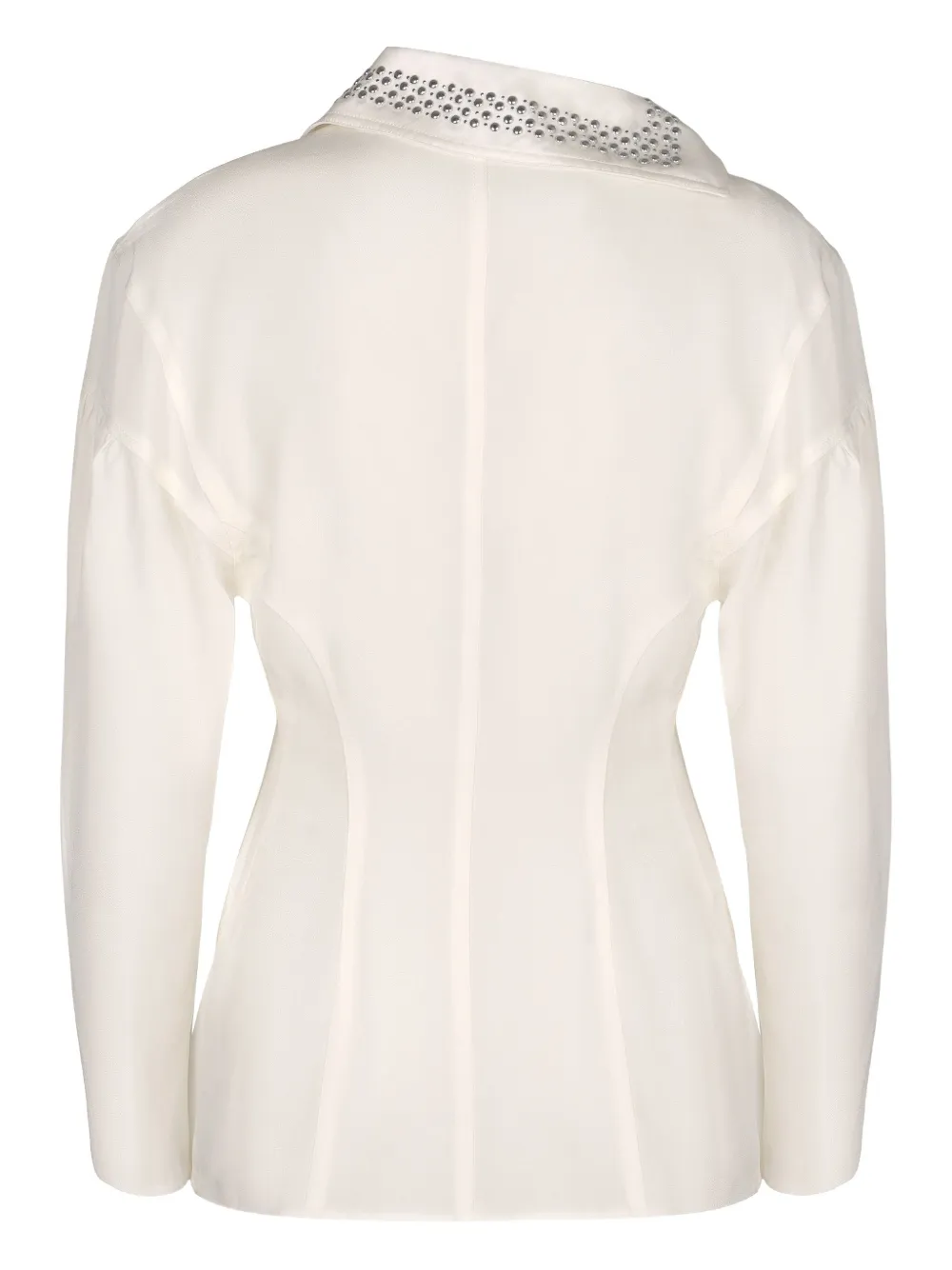 Rabanne long-sleeve studded collar blouse - Wit