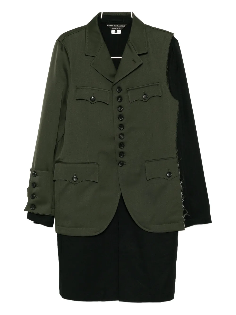 Comme des Garçons Homme Plus button-up layered coat - Verde
