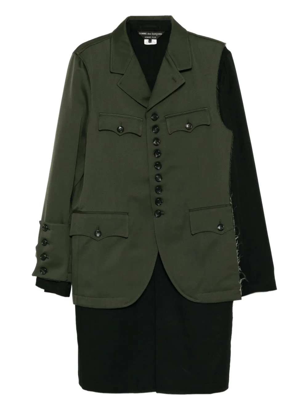 Comme des Garçons Homme Plus button-up layered coat | Green | Image 1