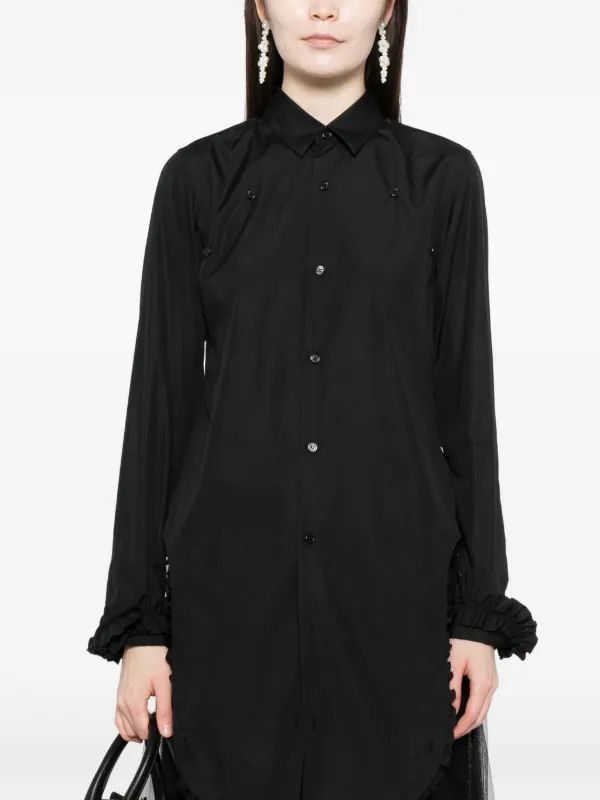 Noir Kei Ninomiya Ruffle long-sleeve Shirt | Black | FARFETCH AU