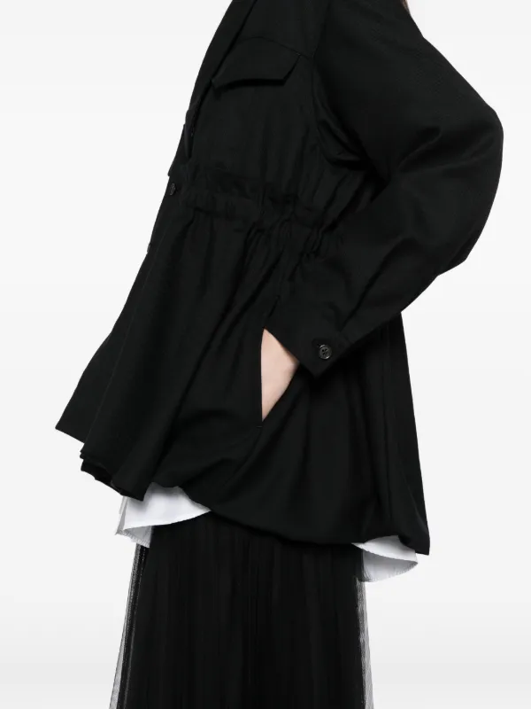 Noir Kei Ninomiya ペプラム ウールジャケット | ブラック | FARFETCH JP