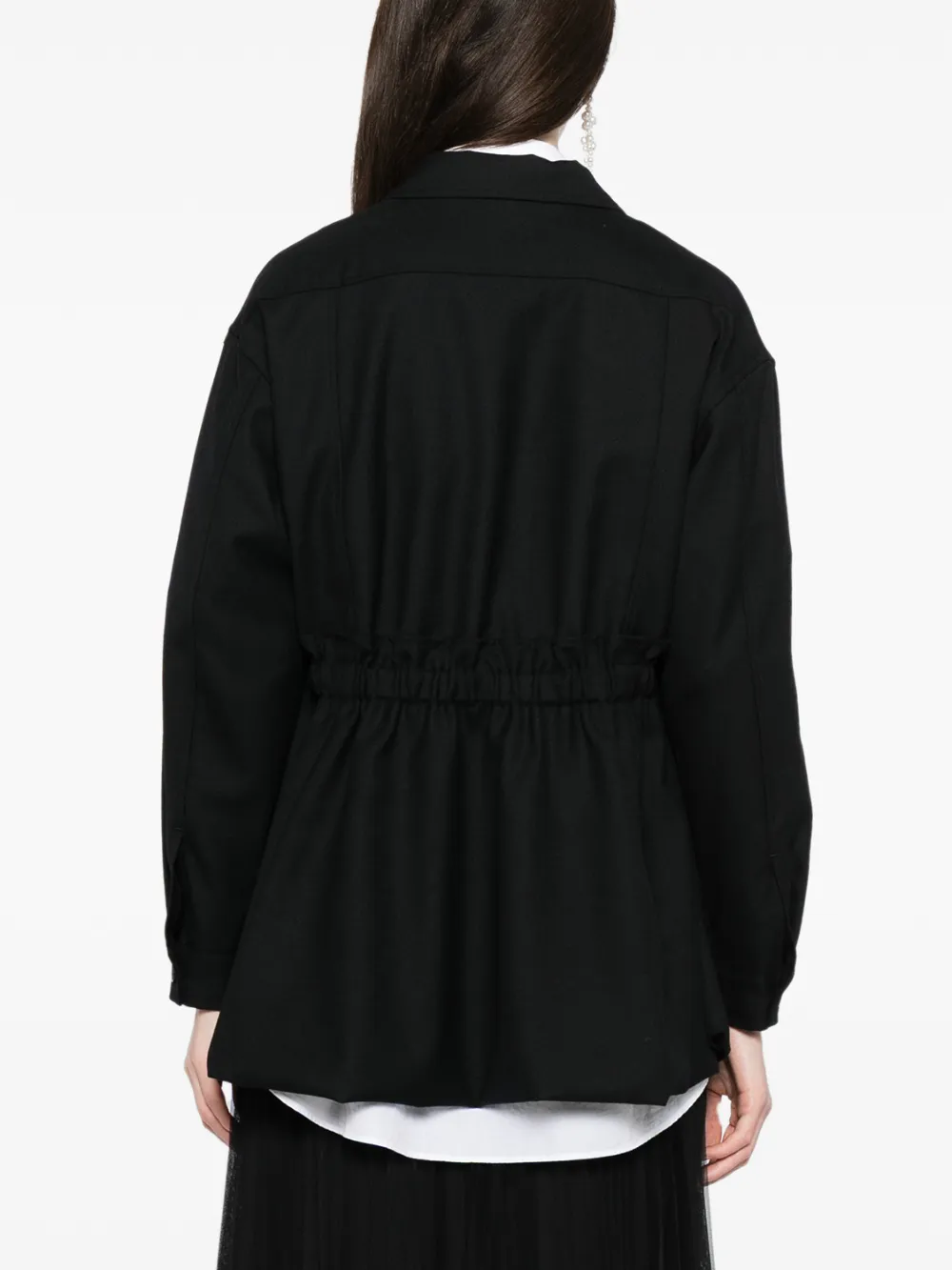 Noir Kei Ninomiya Peplum wollen jack Zwart