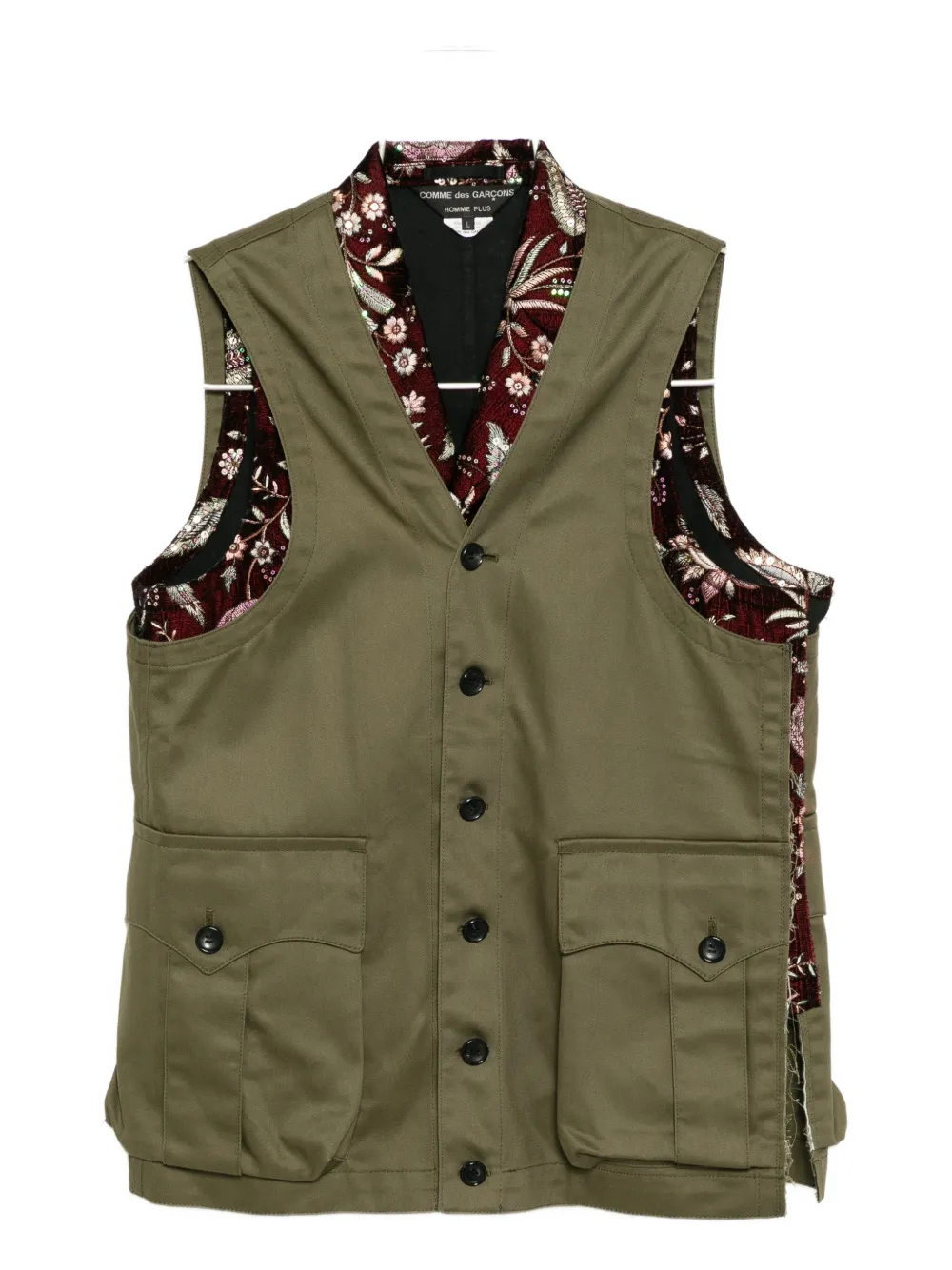 Comme des Garçons Homme Plus embroidery raw-edge blazer - Verde