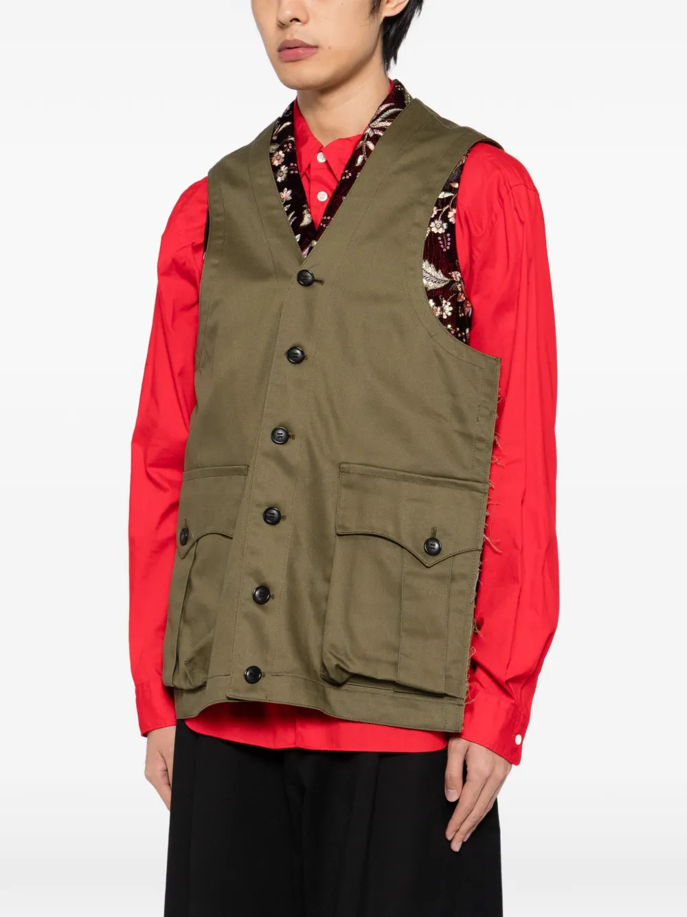 Comme Des Garçons Homme Plus Embroidery Raw-edge Blazer - Green 