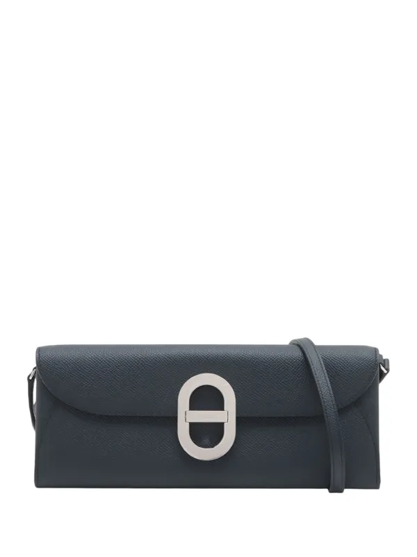 Hermès Pre-owned 2023 Epsom Chaine D Ancre to Go Wallet Crossbody Bag in Blue