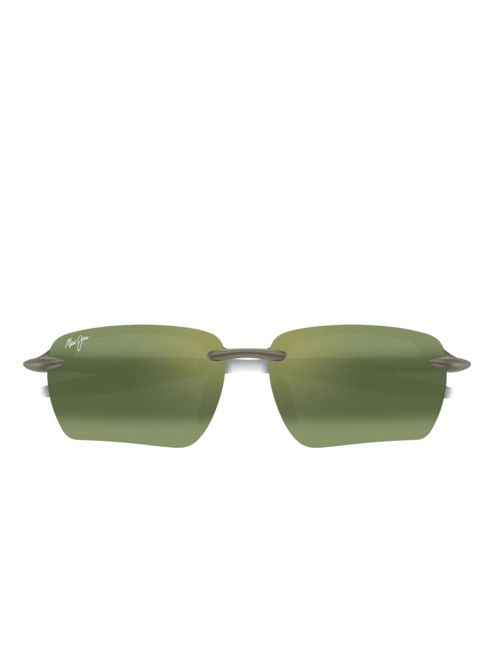 Maui Jim Ho'okipa Ultra G Rectangle-frame Sunglasses In Green