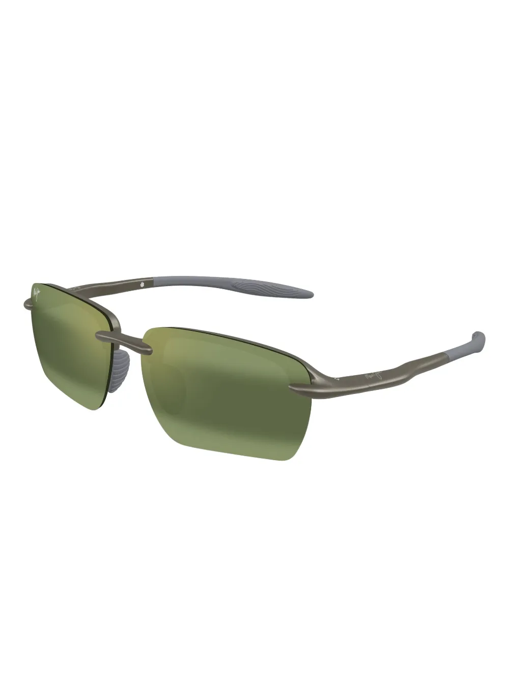 Maui Jim Ho'okipa Ultra G Rectangle-frame Sunglasses In Green