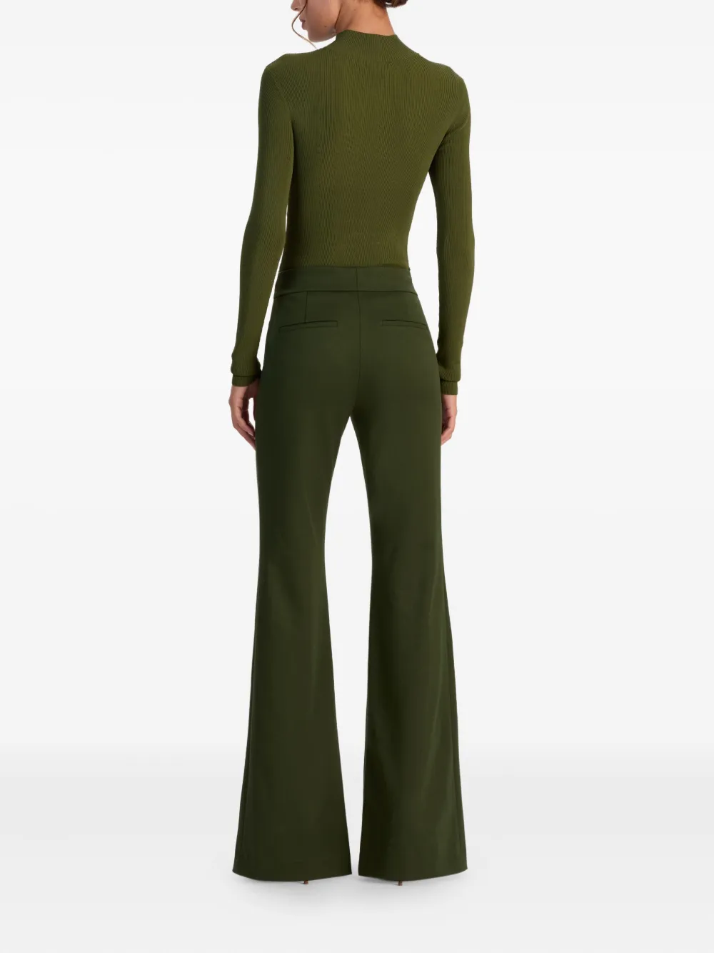 Alice And Olivia Andrew Flared Trousers In Green