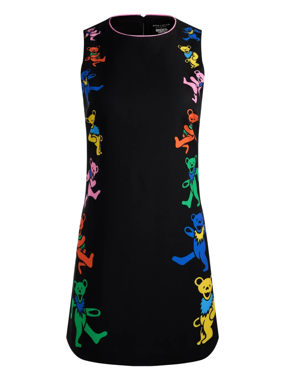 alice + olivia Clyde bear-printed mini dress - ブラック alice + olivia Clyde bear-printed mini dress - ブラック