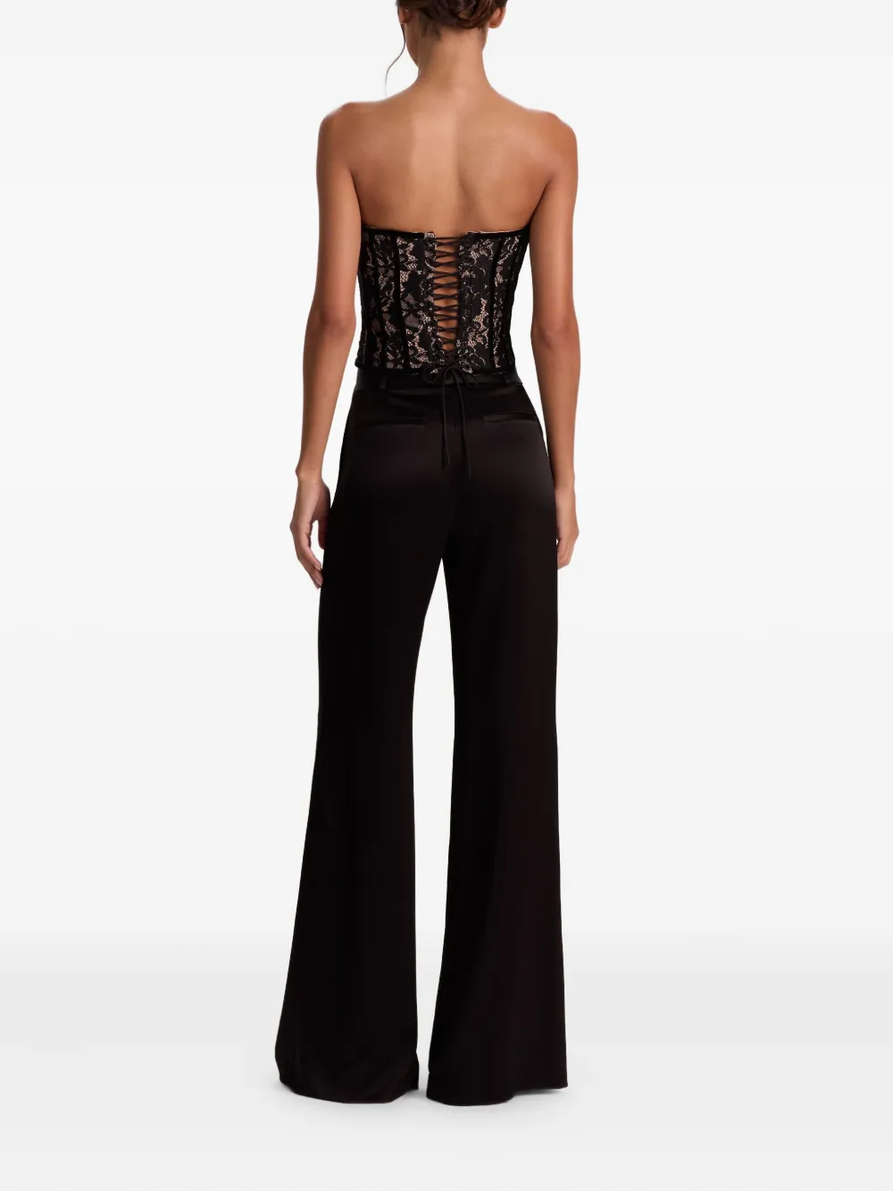 Alice And Olivia Cosette Lace-design Corset In Black
