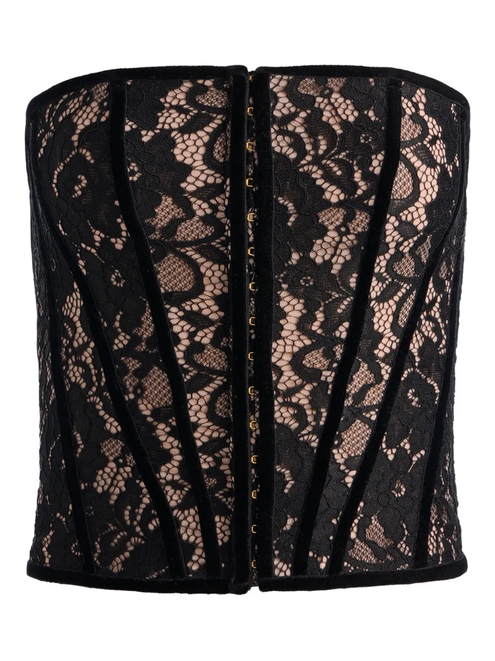 Alice And Olivia Cosette Lace-design Corset In Black