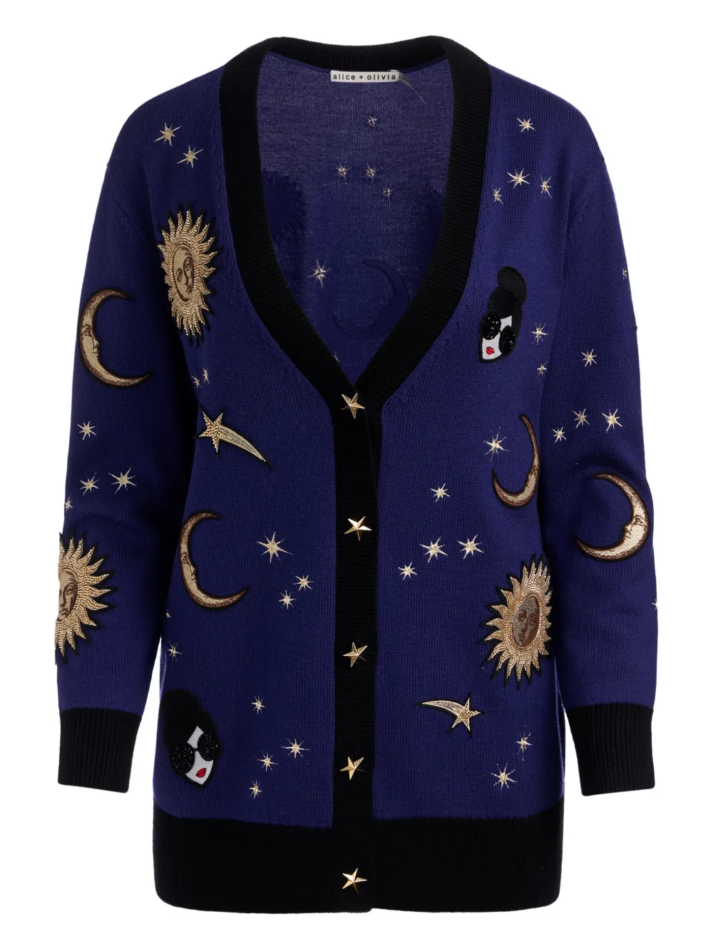alice + olivia celestial-motif cardigan - Blu