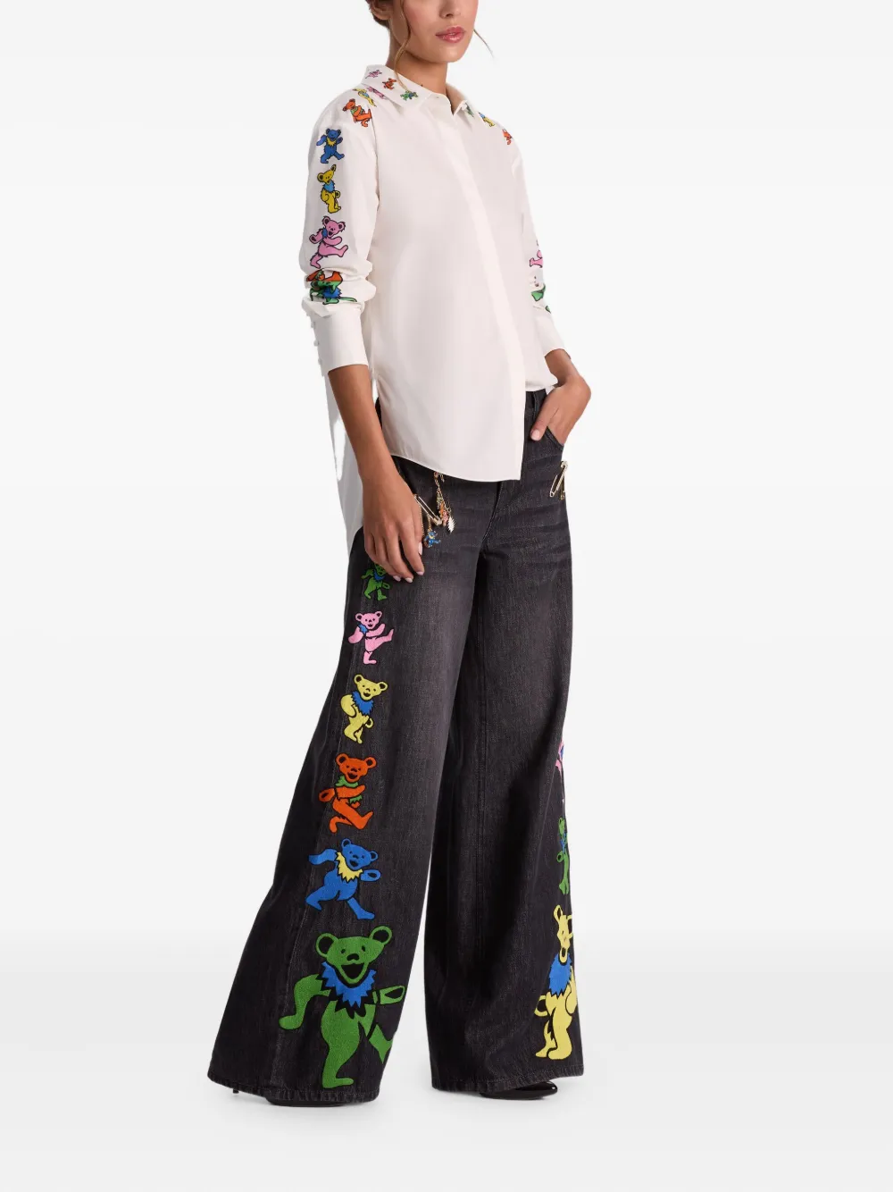 Alice And Olivia Dimitra Button-down Shirt In White