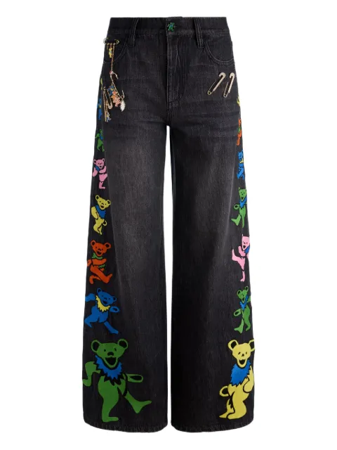 alice + olivia Amazing embroidered-patches jeans