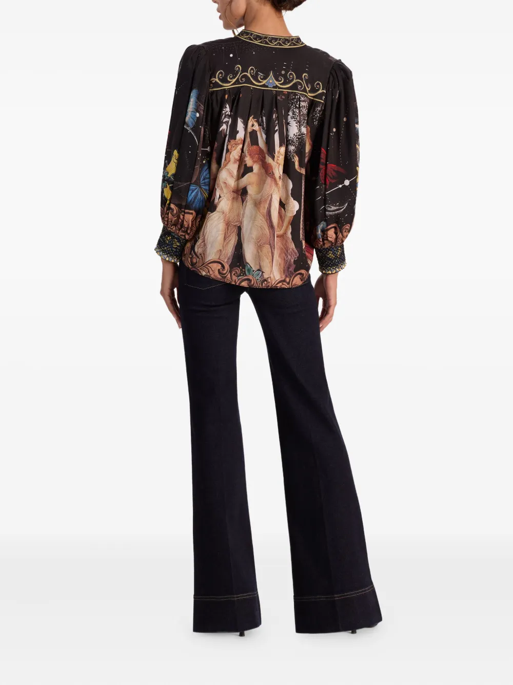 Alice And Olivia Cora Longsleeved Button-down Top In Black