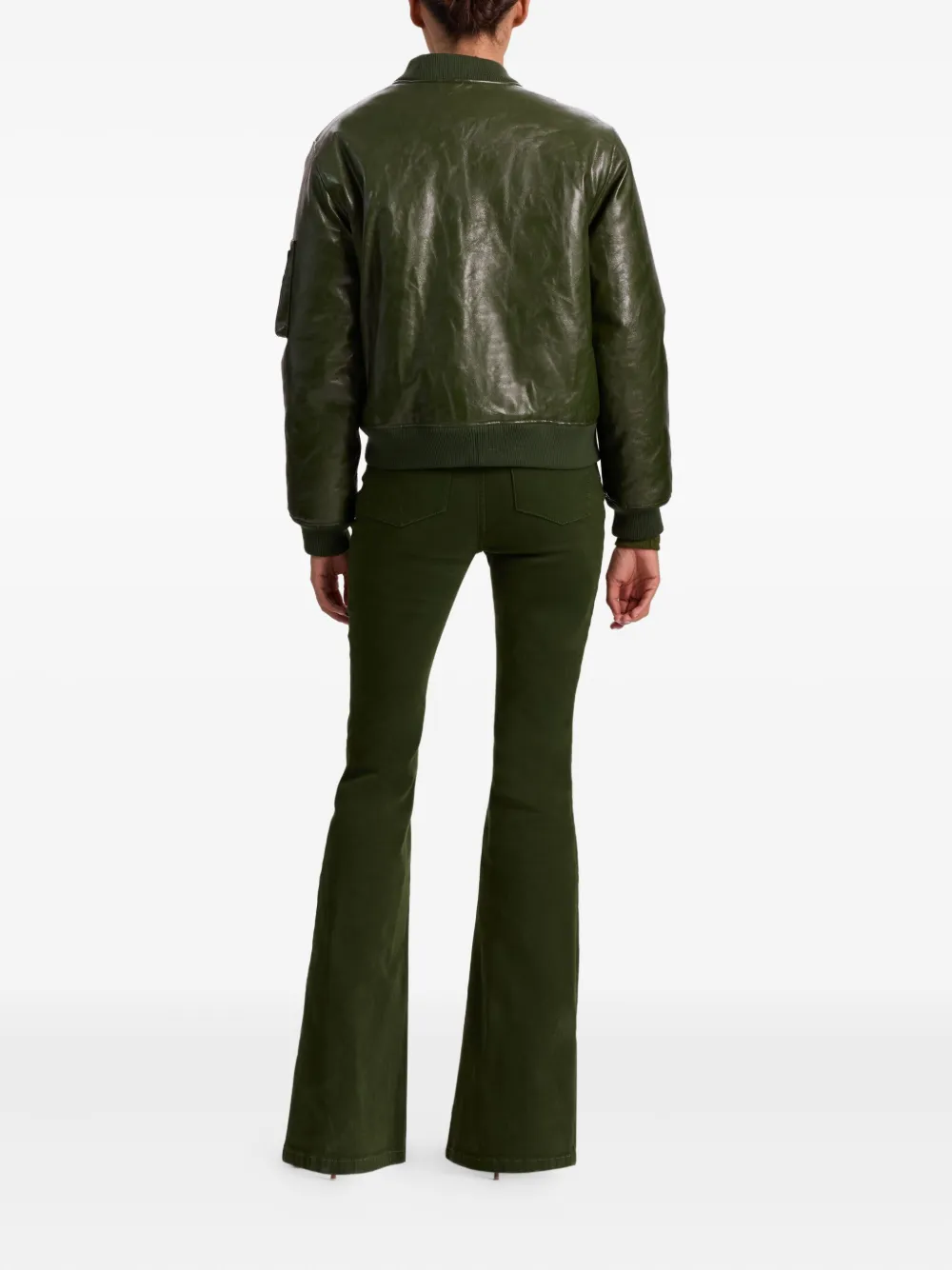 Alice And Olivia Becky Reversible Faux-fur Bomber Jacket In Green