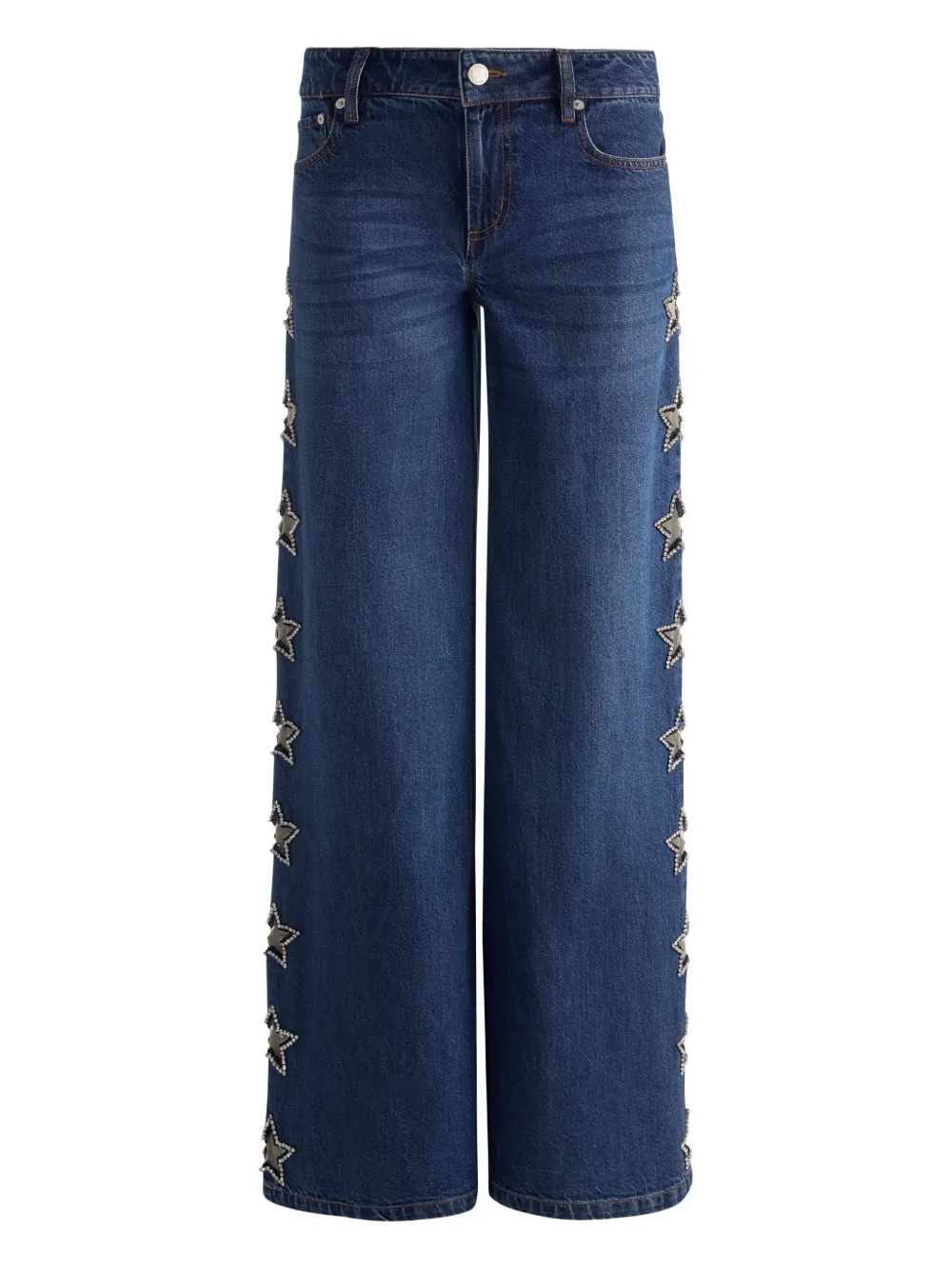 Alice And Olivia Star-embellishment Jeans In Blue