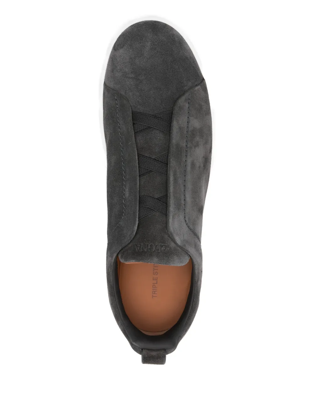 Zegna Triple Stitch slip-on sneakers Grijs