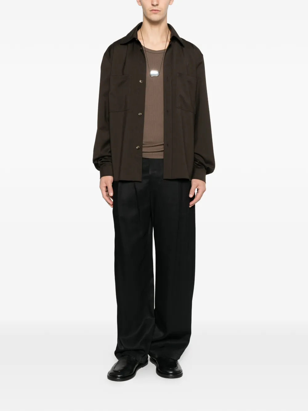 Laneus Pocket button shirt - Bruin