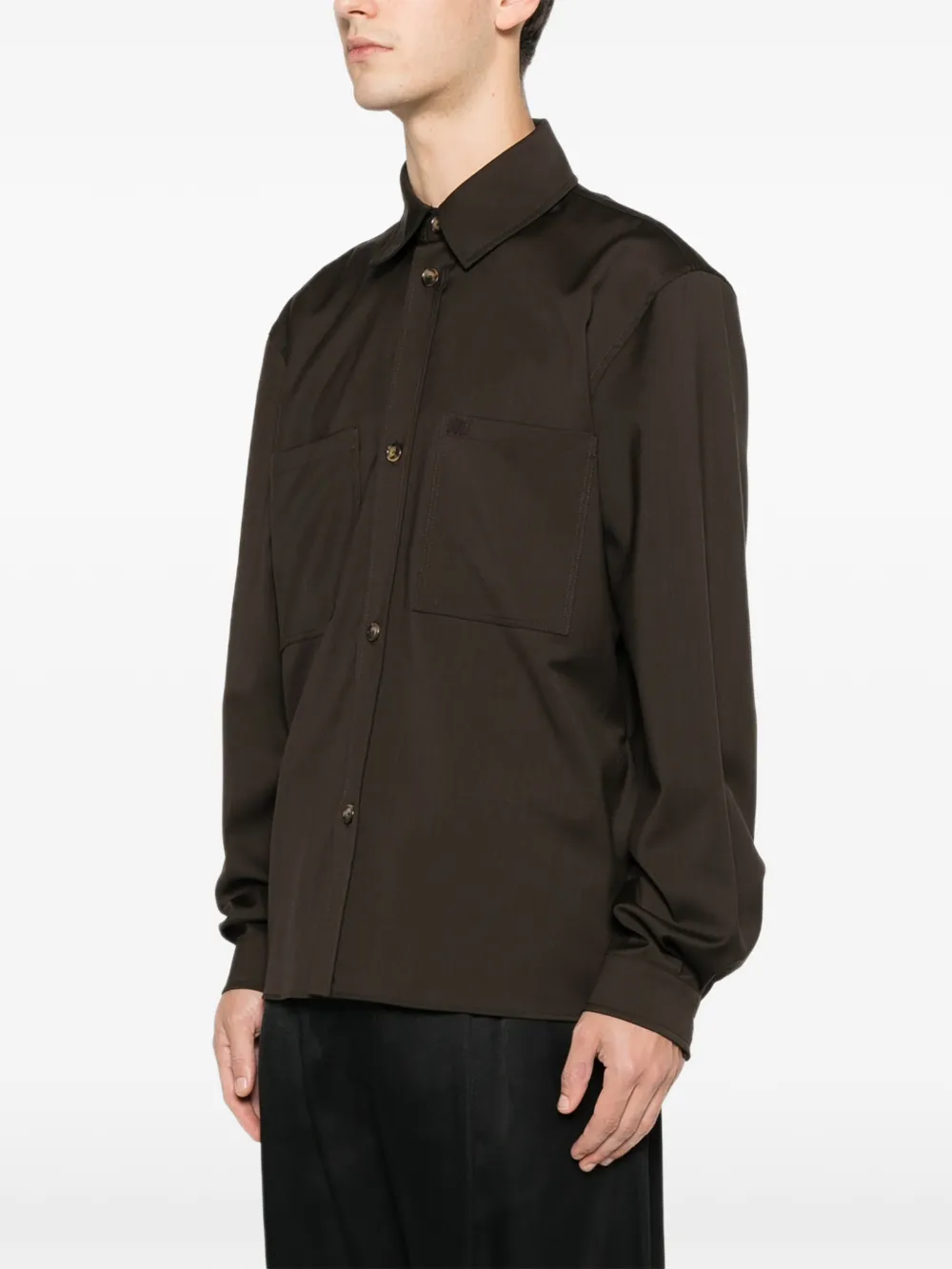  Laneus Pocket Button Shirt - Brown 