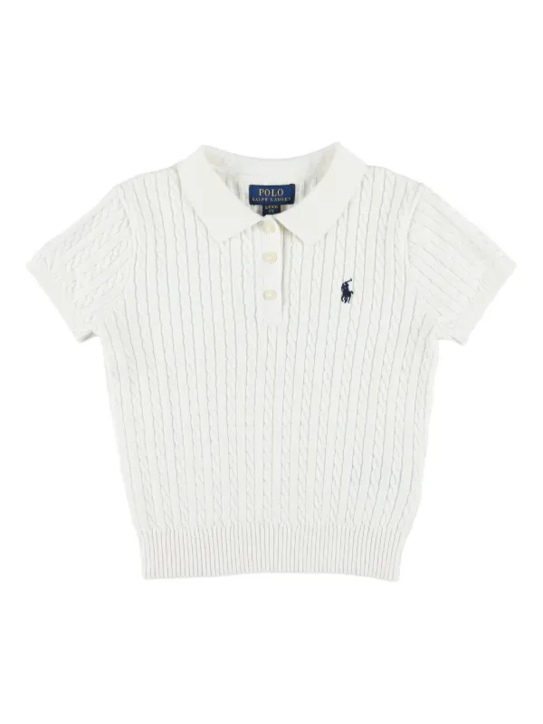 POLO RALPH LAUREN KIDS ケーブルニット ポロシャツ | ホワイト