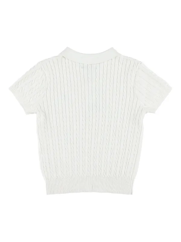 POLO RALPH LAUREN KIDS ケーブルニット ポロシャツ | ホワイト