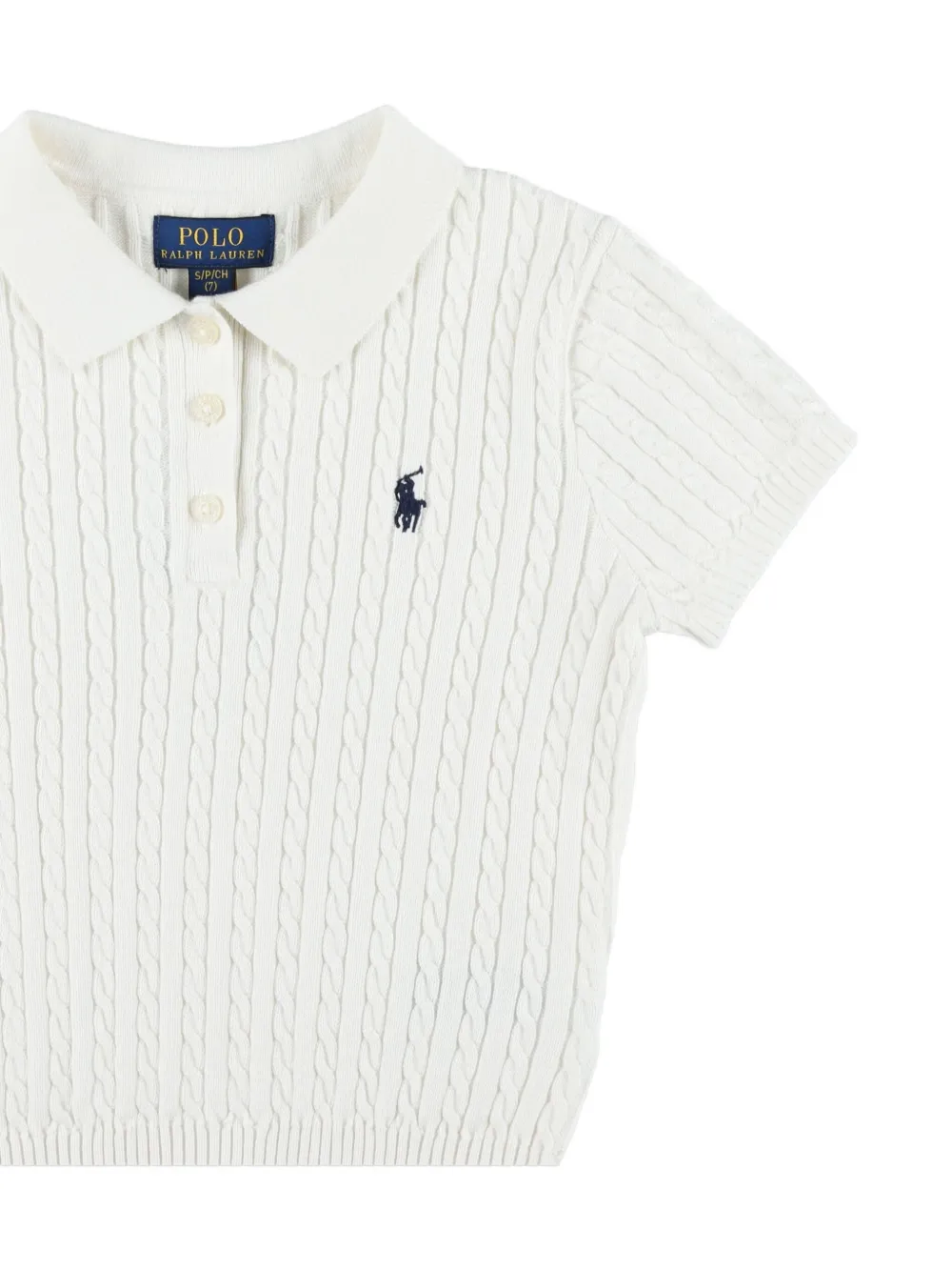 POLO RALPH LAUREN KIDS Kabelgebreide polotop Wit