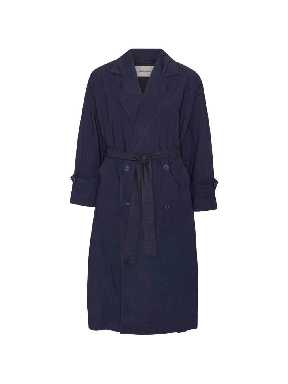 Henrik Vibskov Cappotto doppiopetto con cintura - Blu