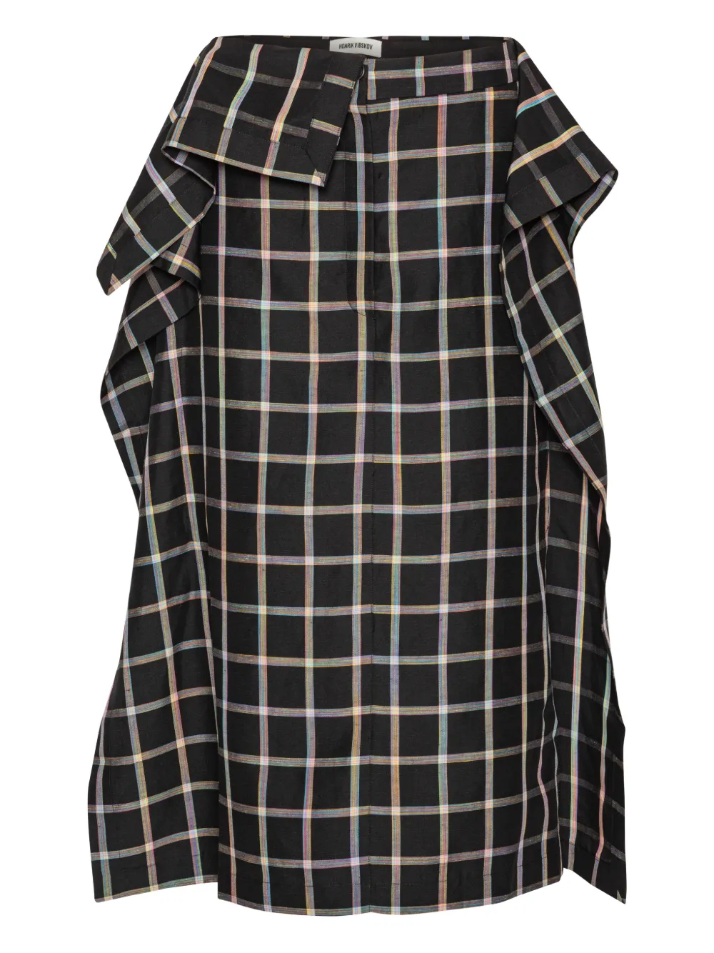 Henrik Vibskov Gonna a quadri - Nero