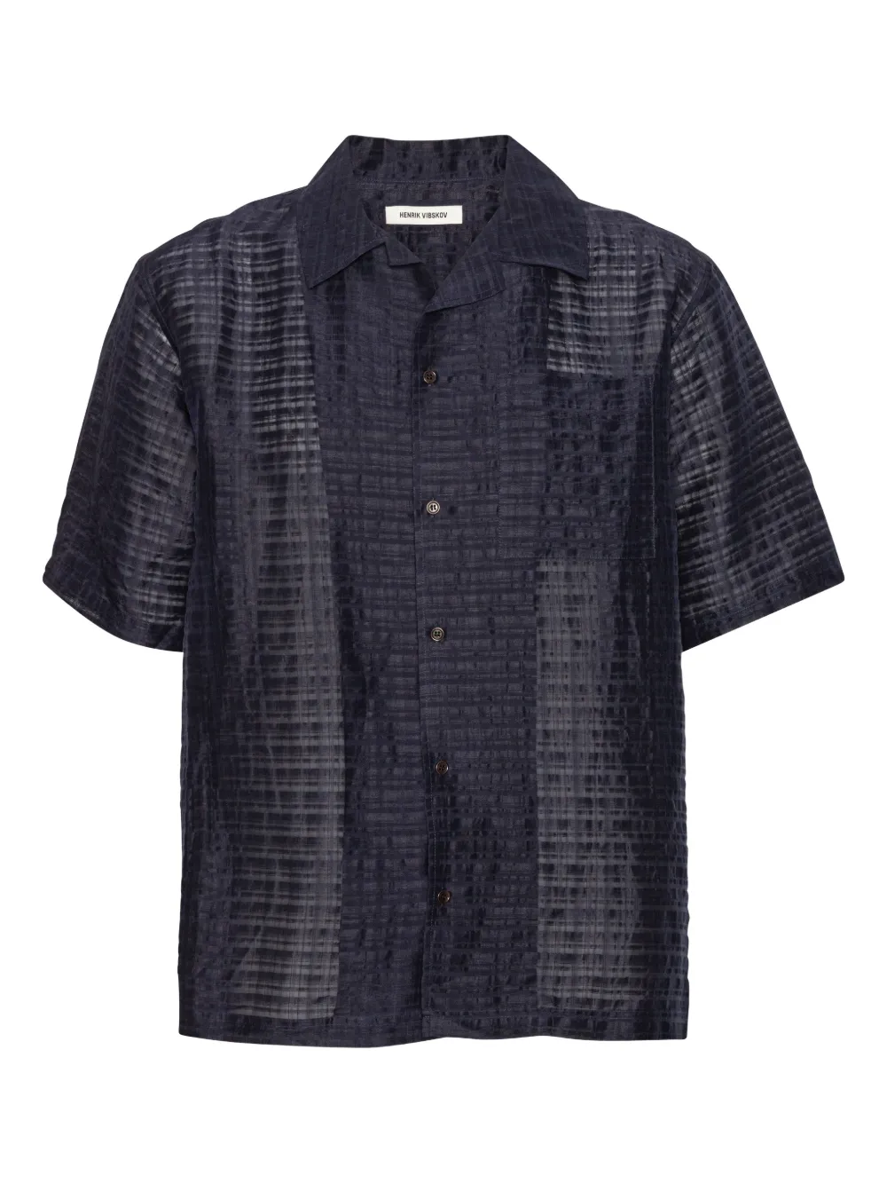 Henrik Vibskov Camicia a maniche corte a quadri - Blu