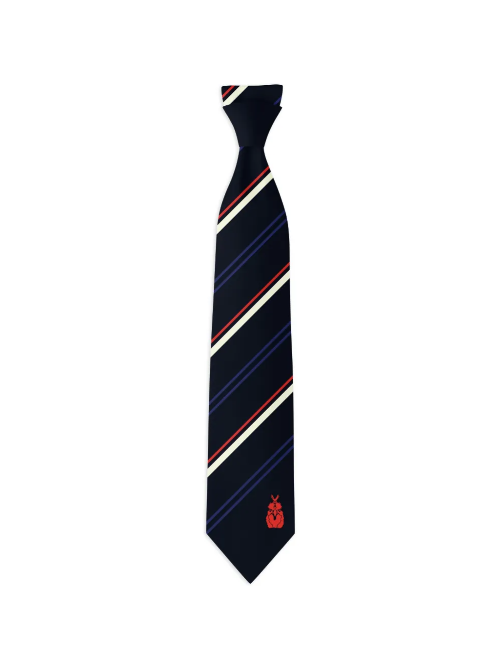 Henrik Vibskov Chicken diagonal-stripe embroidered-motif tie - Blu