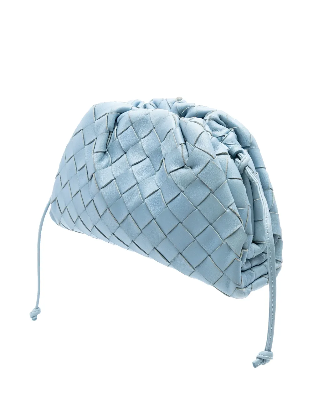 Pre-owned Bottega Veneta 2012-2025 Nappa Intrecciato The Mini Pouch Crossbody Bag In Blue