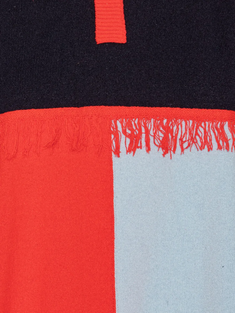 Henrik Vibskov Poloshirt met colourblocking en franje Rood