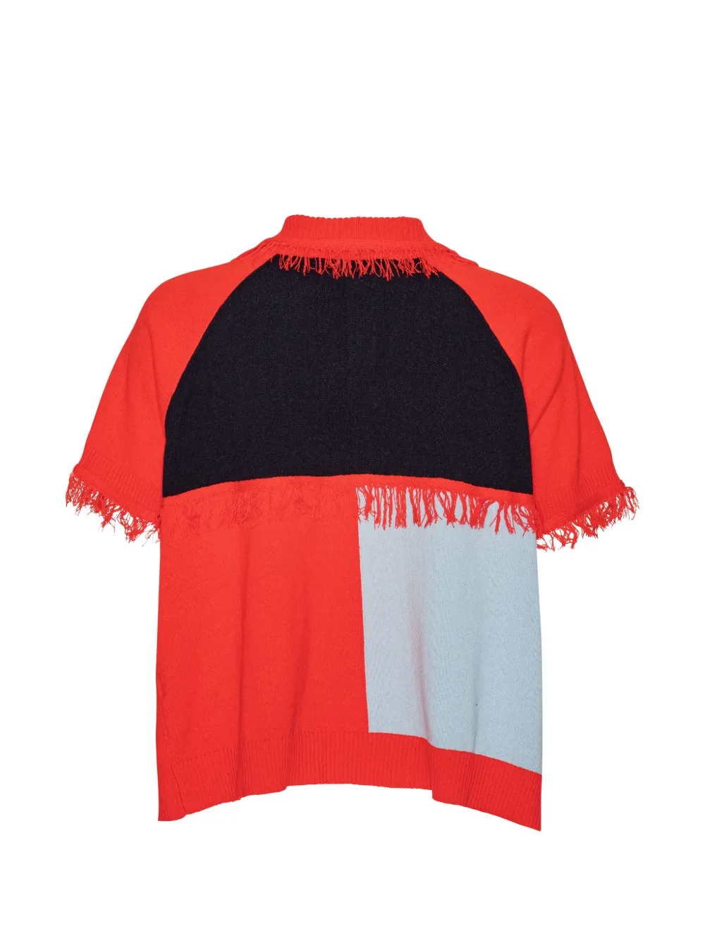 Henrik Vibskov Poloshirt met colourblocking en franje Rood