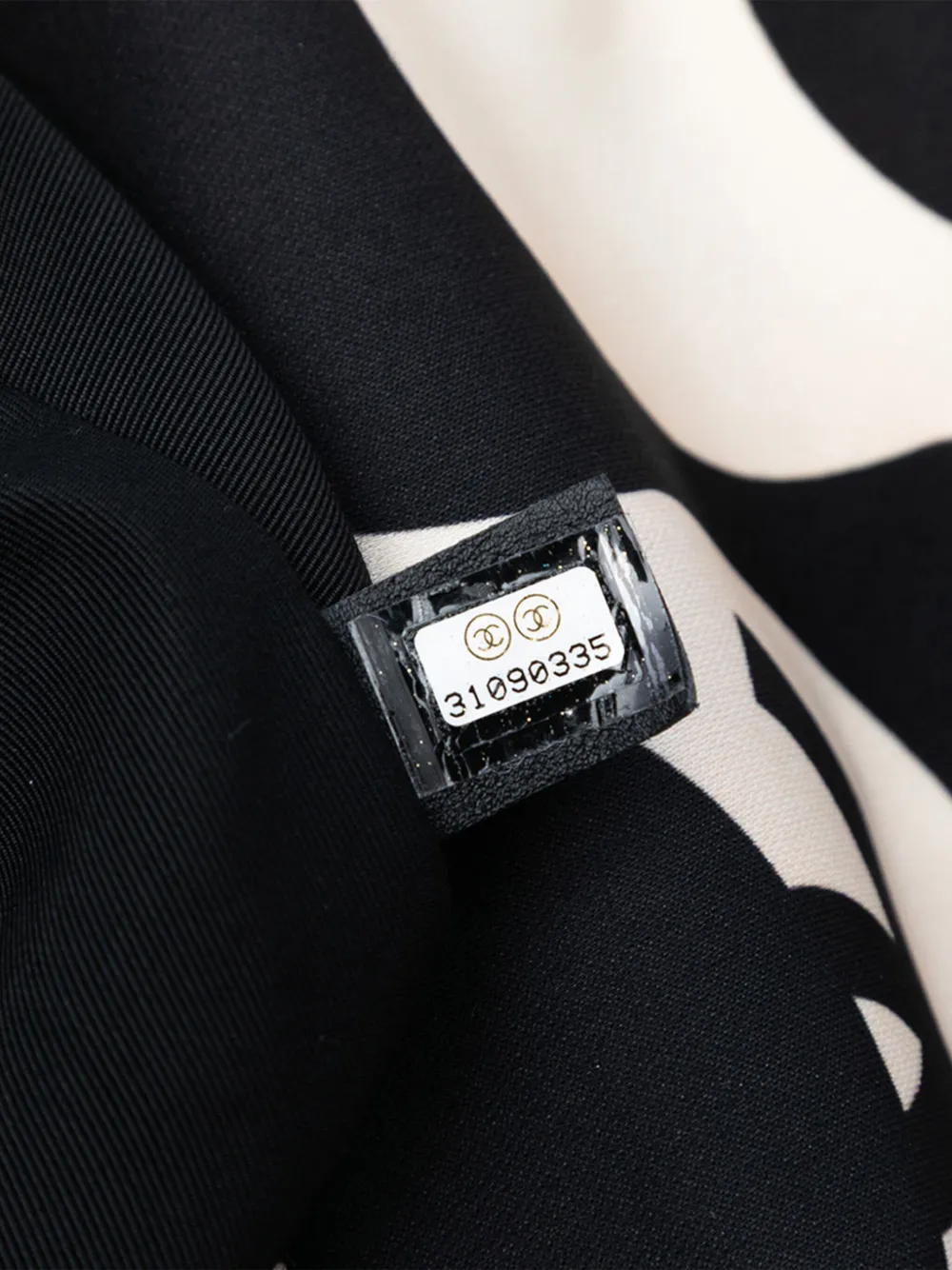 Pre-owned Chanel 2021 Large Printed Silk 19 Flap Satchel In Black