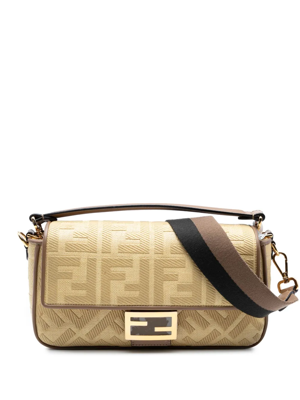 Fendi Pre-Owned 2010-2025 Medium Embroidered Canvas Baguette satchel | Brown | Image 1
