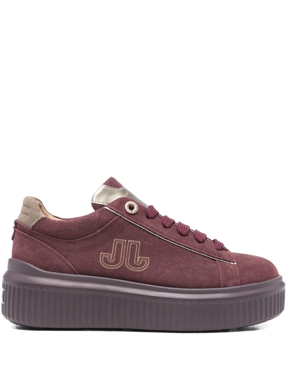 Janet & Janet 50mm Platform Leather Sneakers In Burgundy