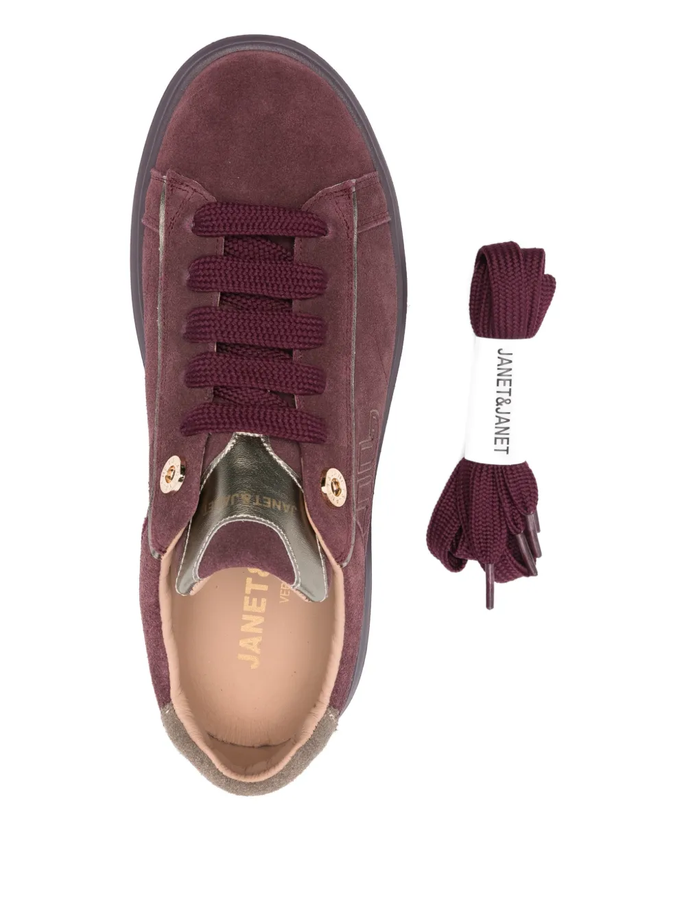 Janet & Janet 50mm Platform Leather Sneakers In Burgundy