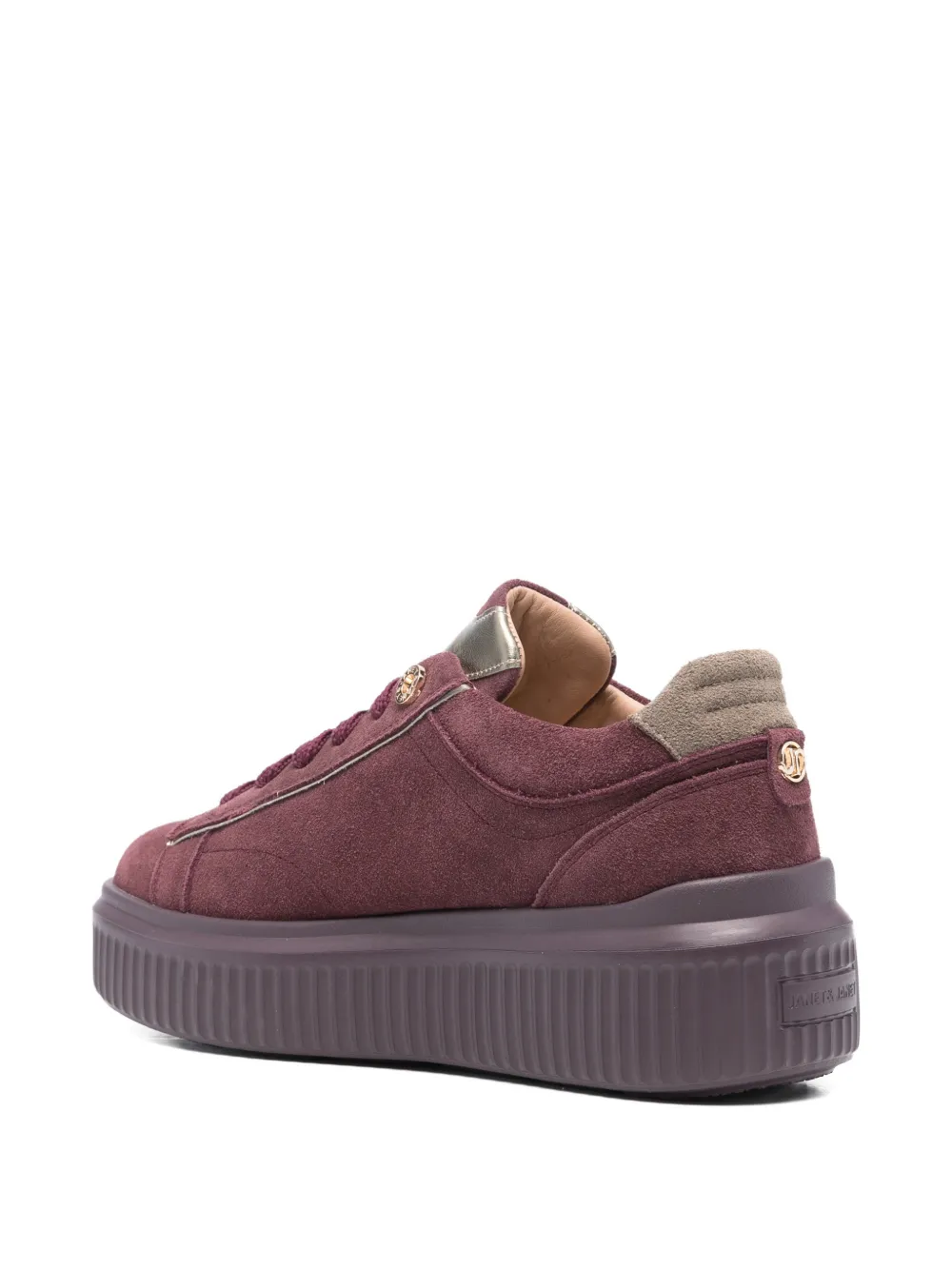 Janet & Janet 50mm Platform Leather Sneakers In Burgundy