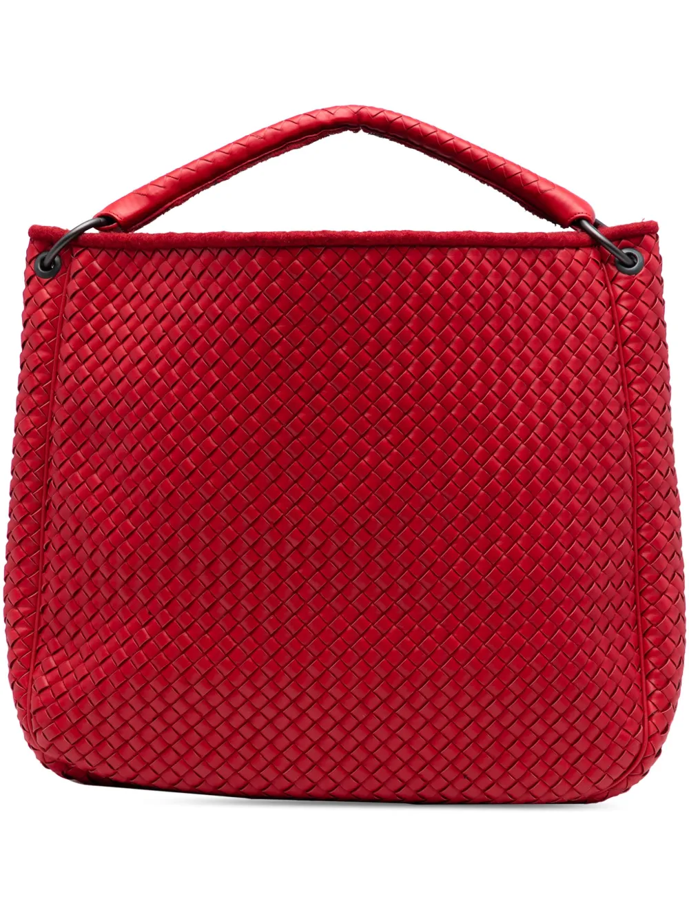 Pre-owned Bottega Veneta 2010 Nappa Intrecciato Tote Bag In Red