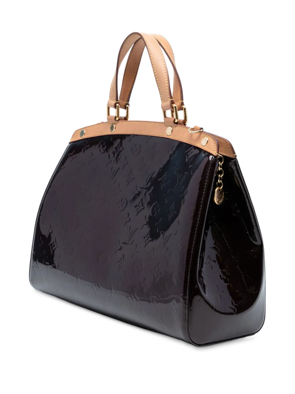 Pre-owned Louis Vuitton 2012 Monogram Vernis Brea Gm Satchel In Purple