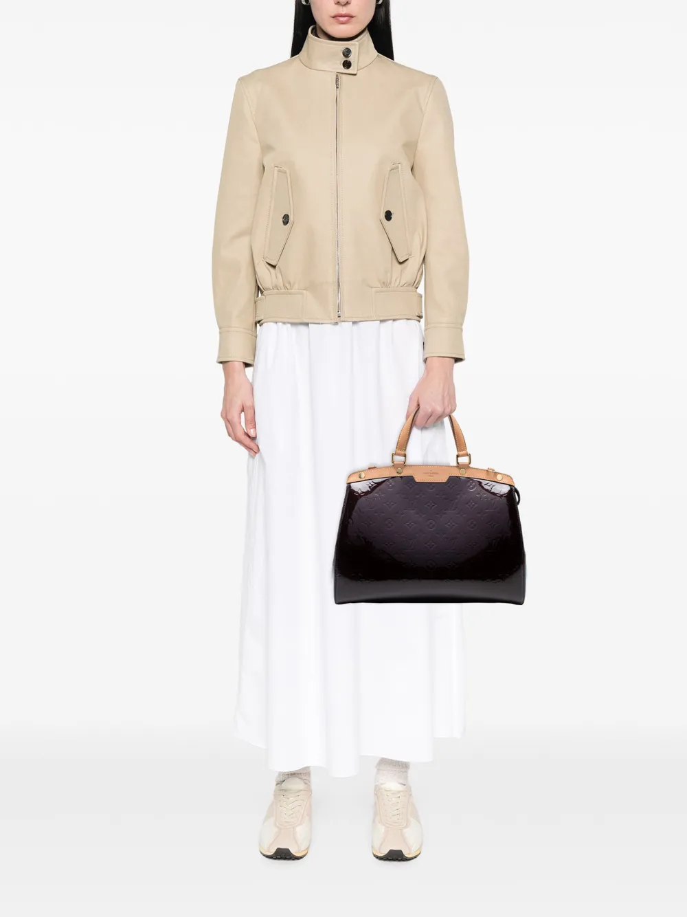 Pre-owned Louis Vuitton 2012 Monogram Vernis Brea Gm Satchel In Purple