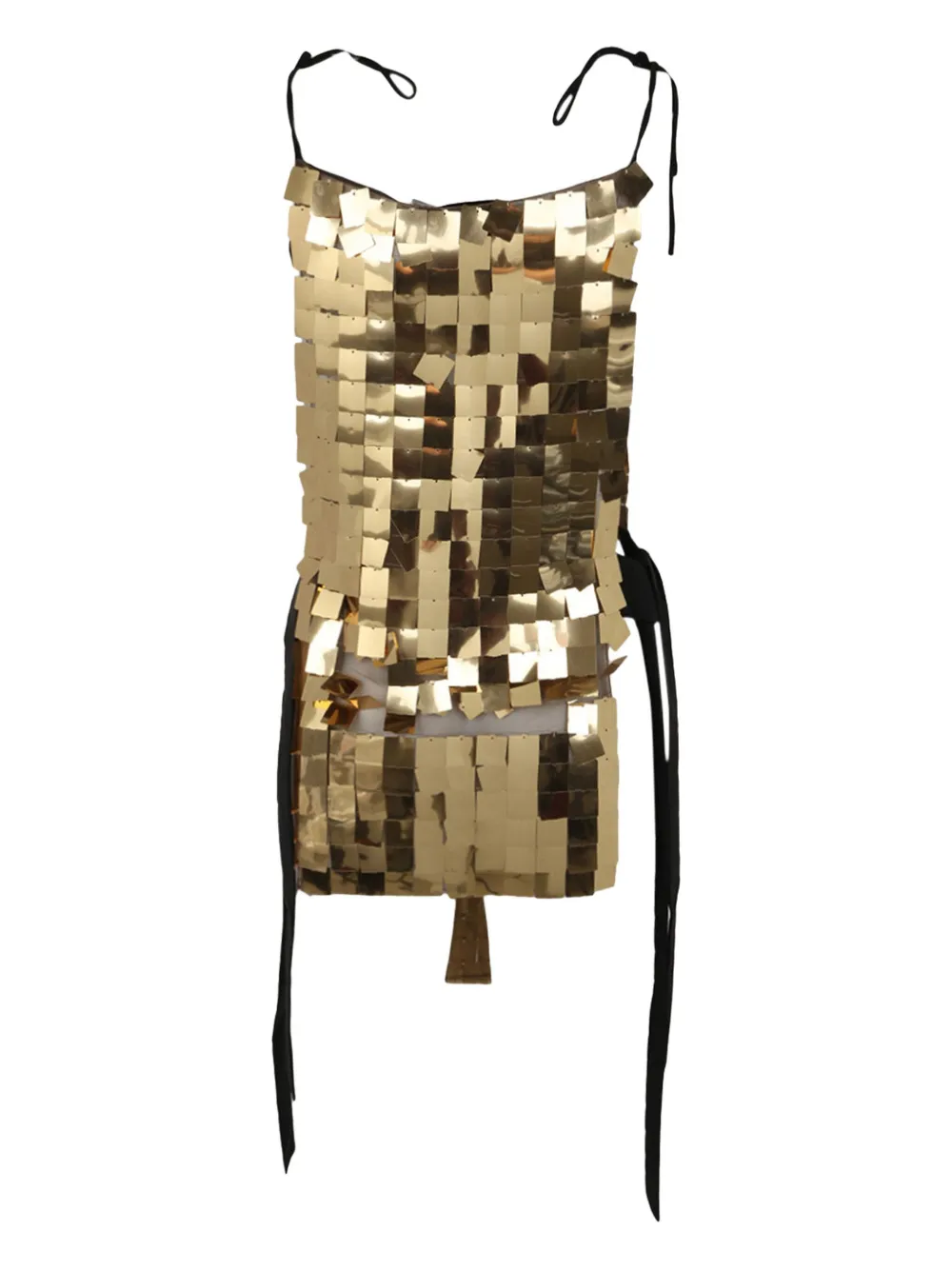 Maria Calderara Taffeta mini-jurk - Goud