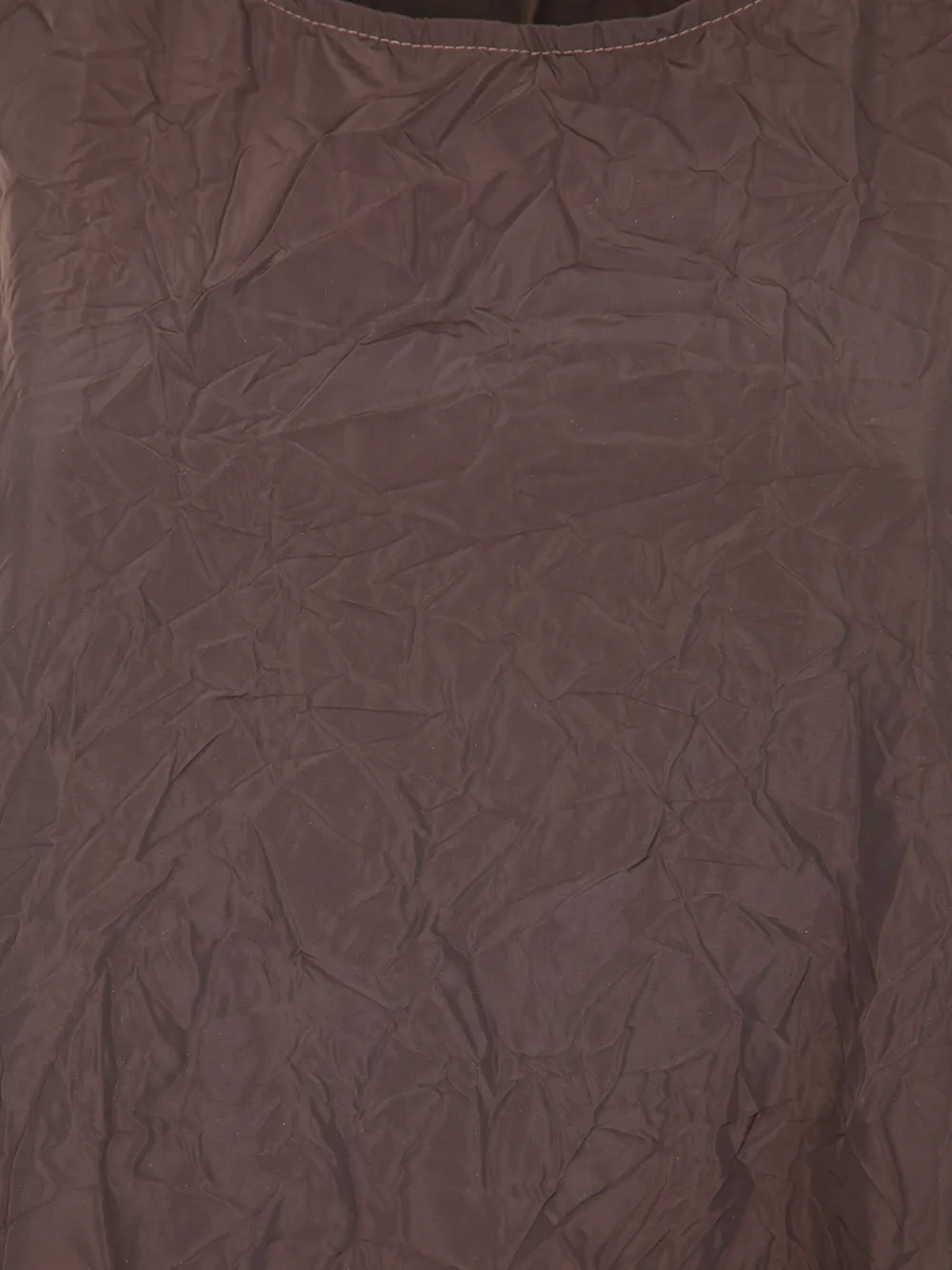 Maria Calderara Mouwloze jurk met gekreukt effect Bruin