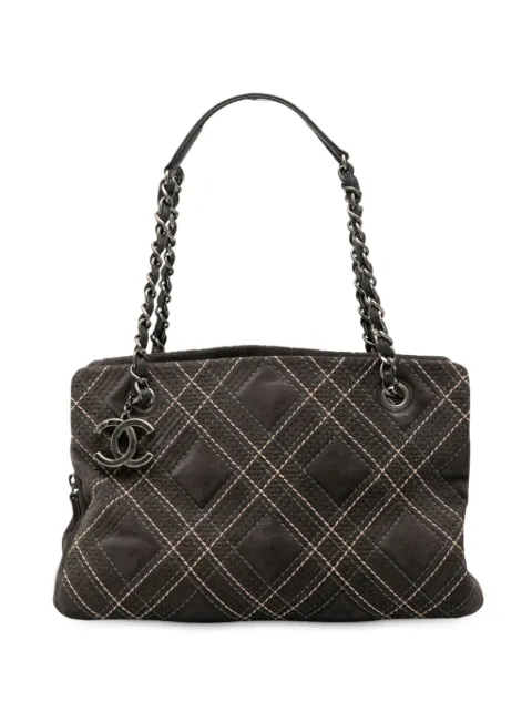 CHANEL Pre-Owned 2013-2014 Paris Edinburgh Wild Stitch Suede Saltire shoulder bag